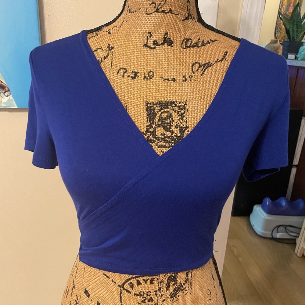 Beautiful Royal Blue Crop Top Sz S by Iliad USA